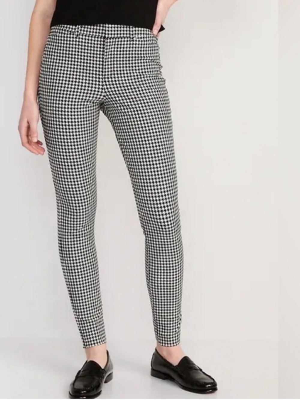 Old Navy Pixie Gingham Black and White Ankle Pants